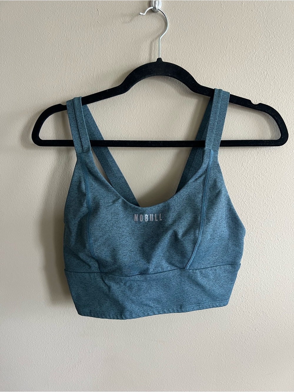 NOBULL Blue-Green Melange Sports Bra — Double Strap Support